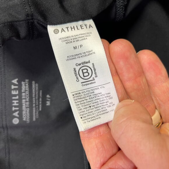 Athleta Size PM Black Accelerate 7/8 Tight - Picture 9 of 9